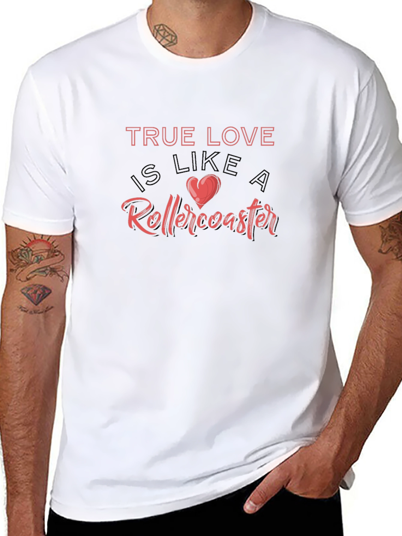 True Love Rollercoaster Graphic Tee - Black