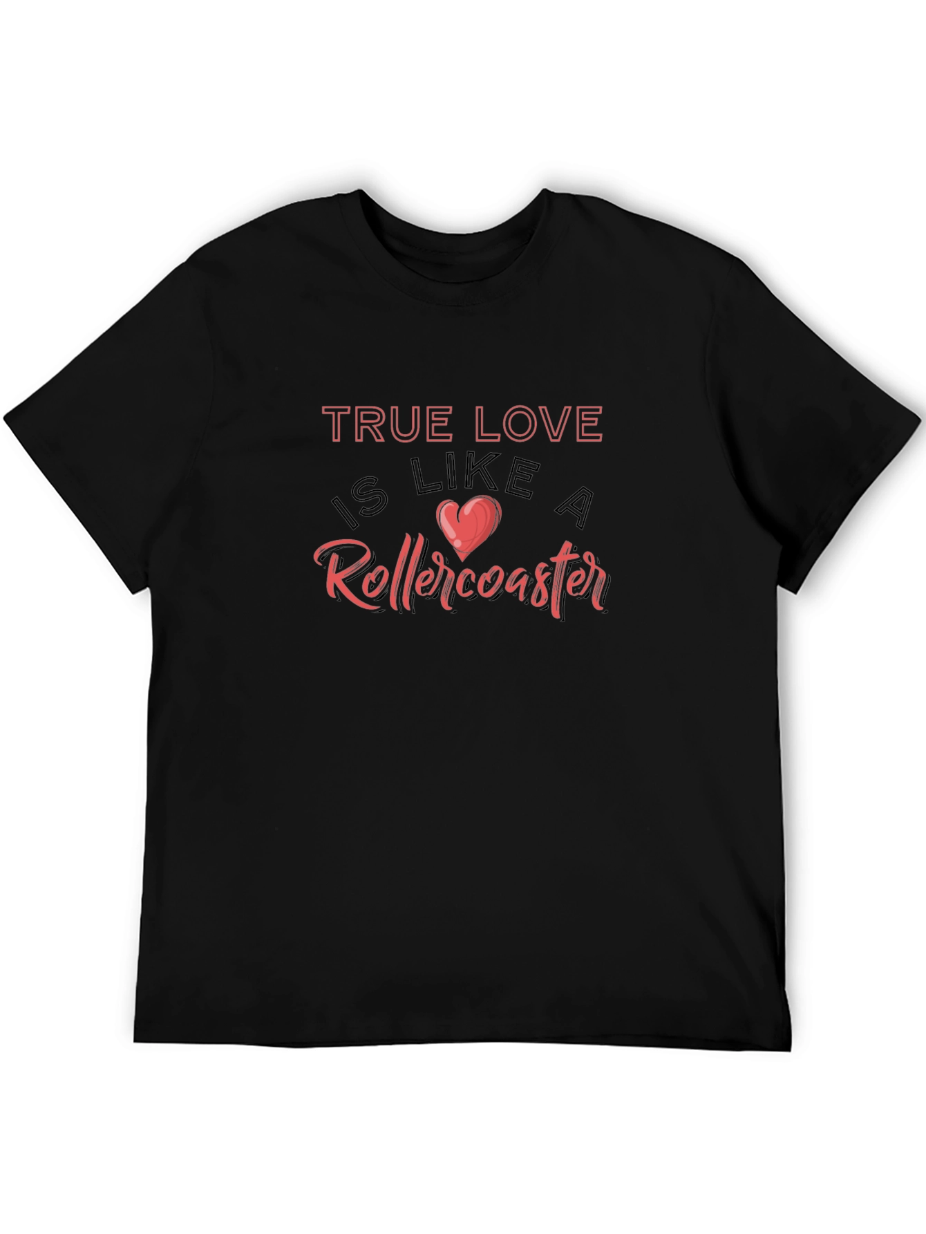 True Love Rollercoaster Graphic Tee - Black