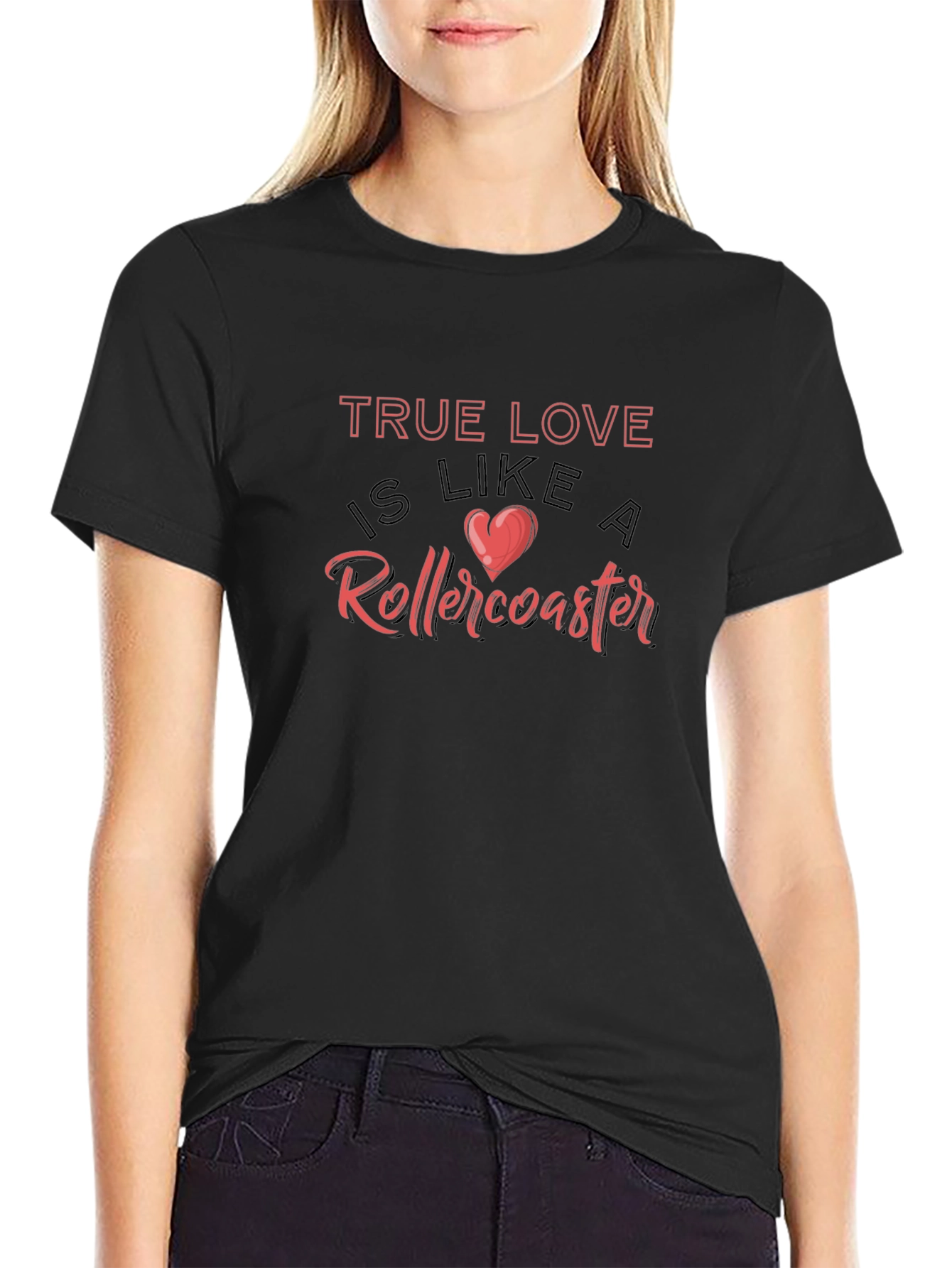 True Love Rollercoaster Graphic Tee - Black