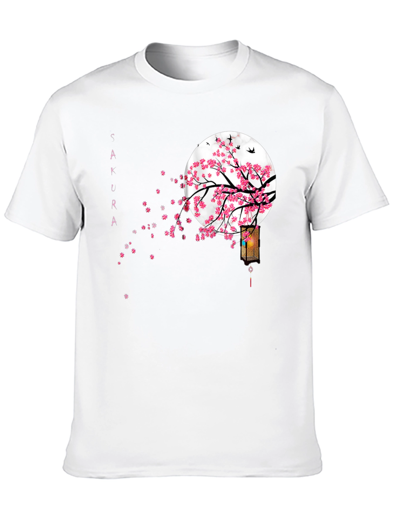 Sakura Moon Black T-Shirt Japanese Style