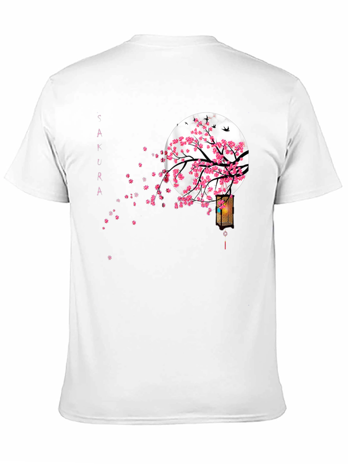 Sakura Moon Black T-Shirt Japanese Style