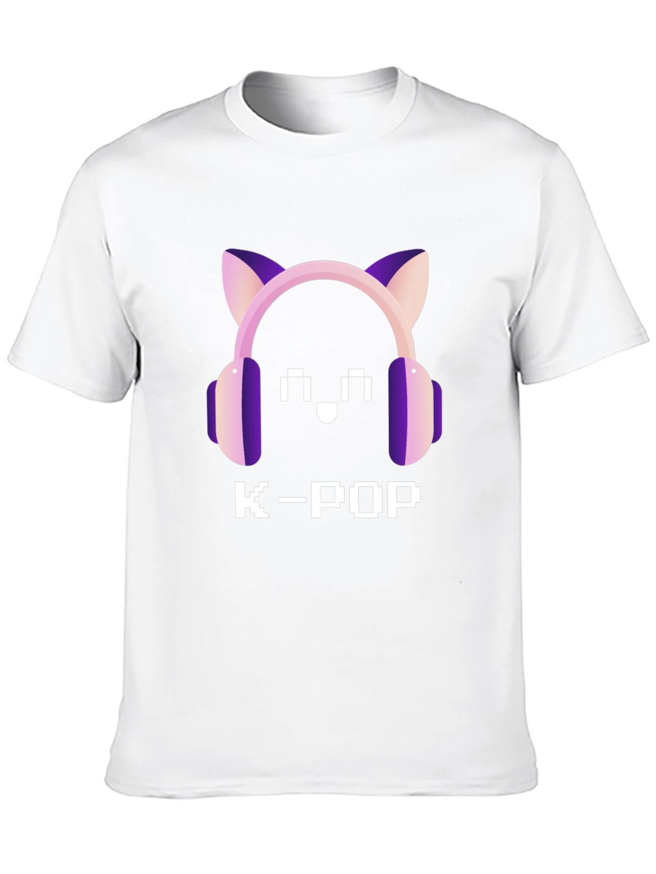 K-Pop Pixel Cat Headphone T-Shirt