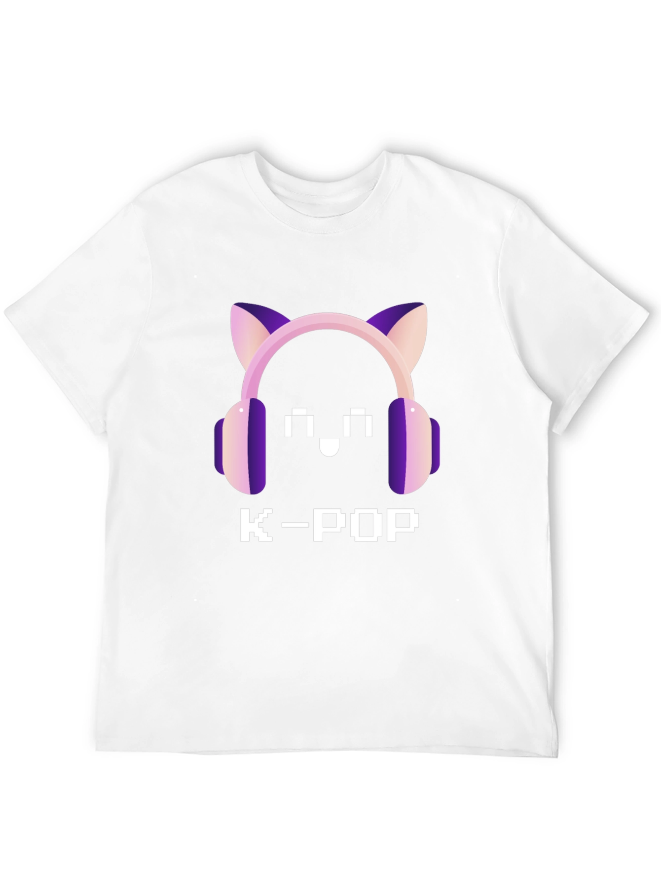 K-Pop Pixel Cat Headphone T-Shirt