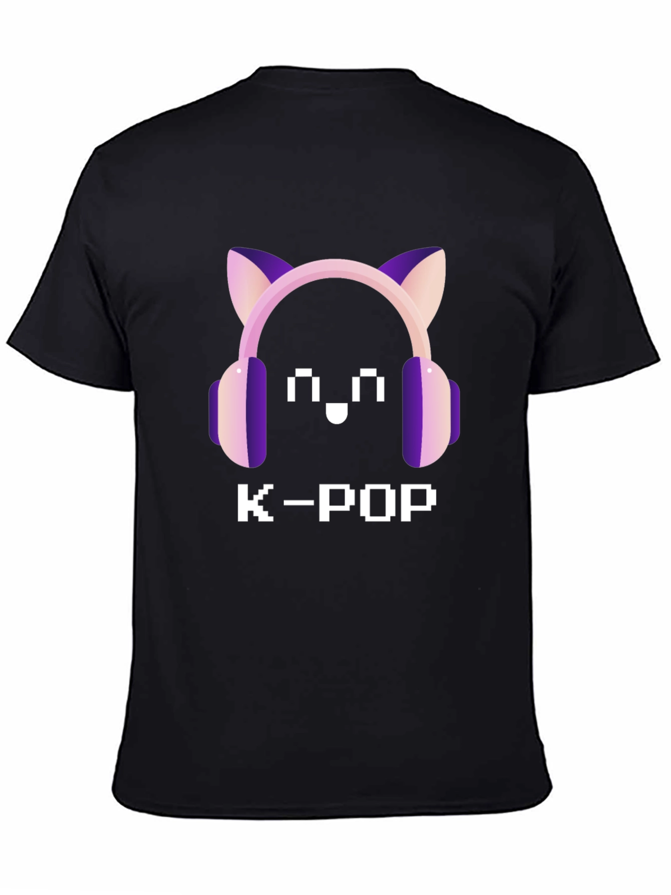 K-Pop Pixel Cat Headphone T-Shirt
