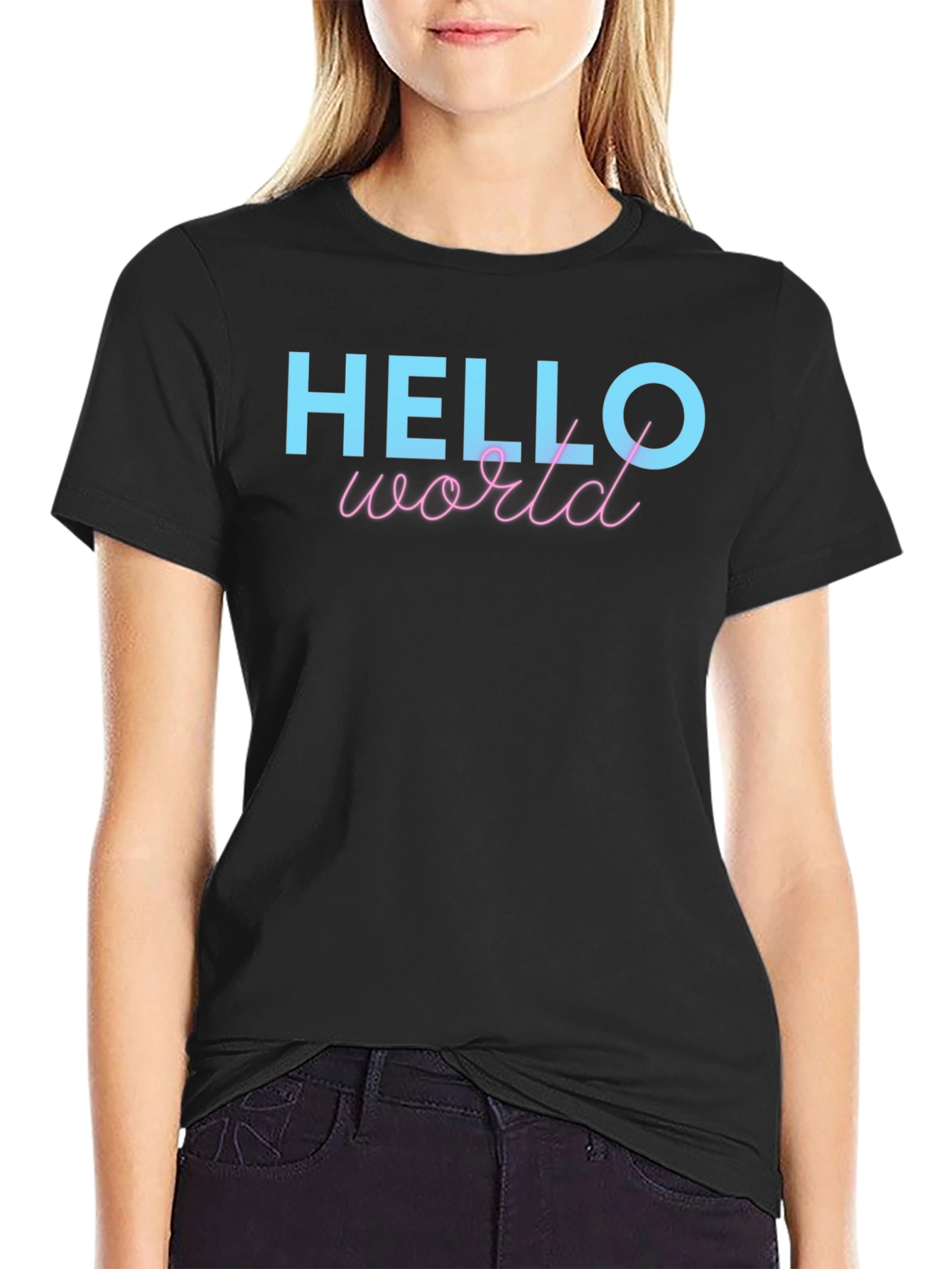 Hello World Graphic Tee - Trendy Casual T-Shirt
