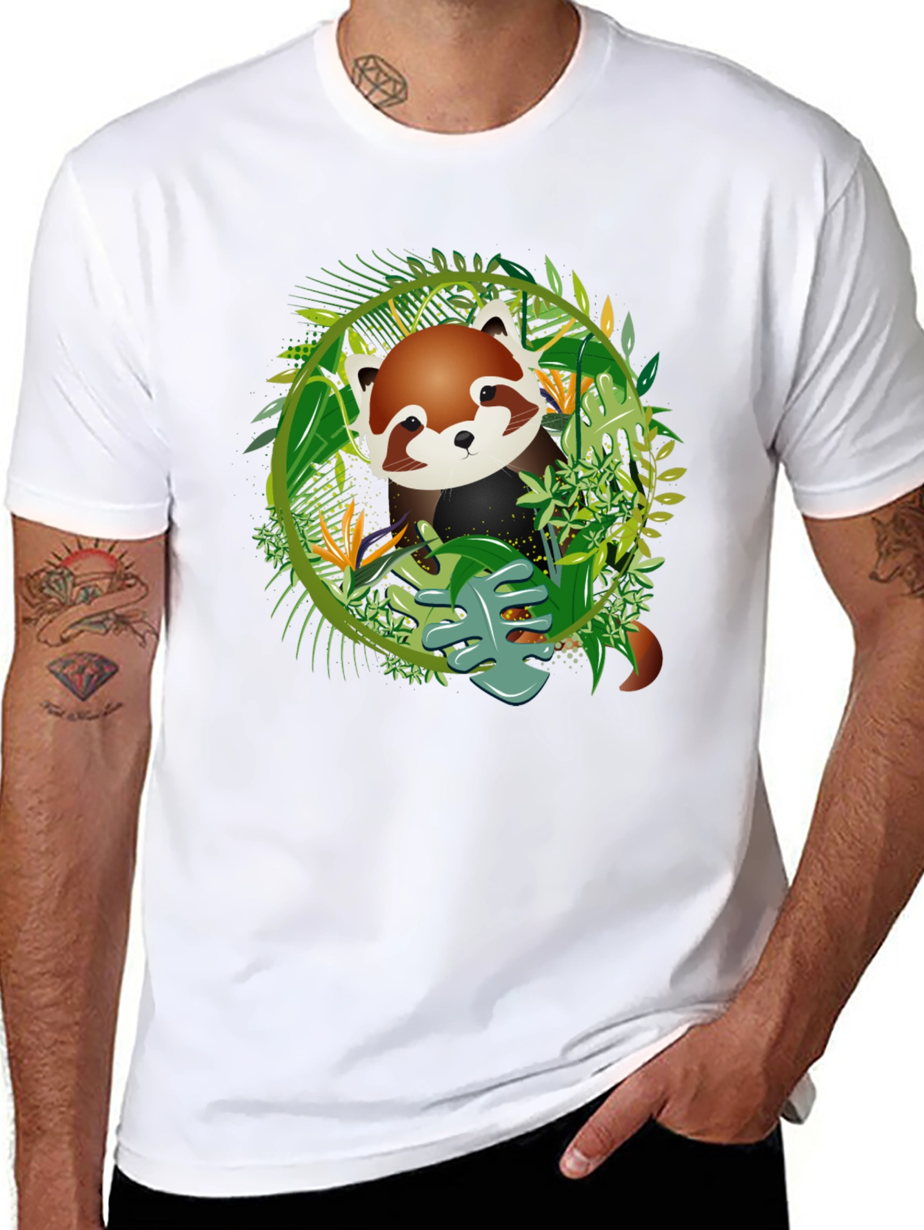 Red Panda Jungle Tee - Mens Graphic T-Shirt