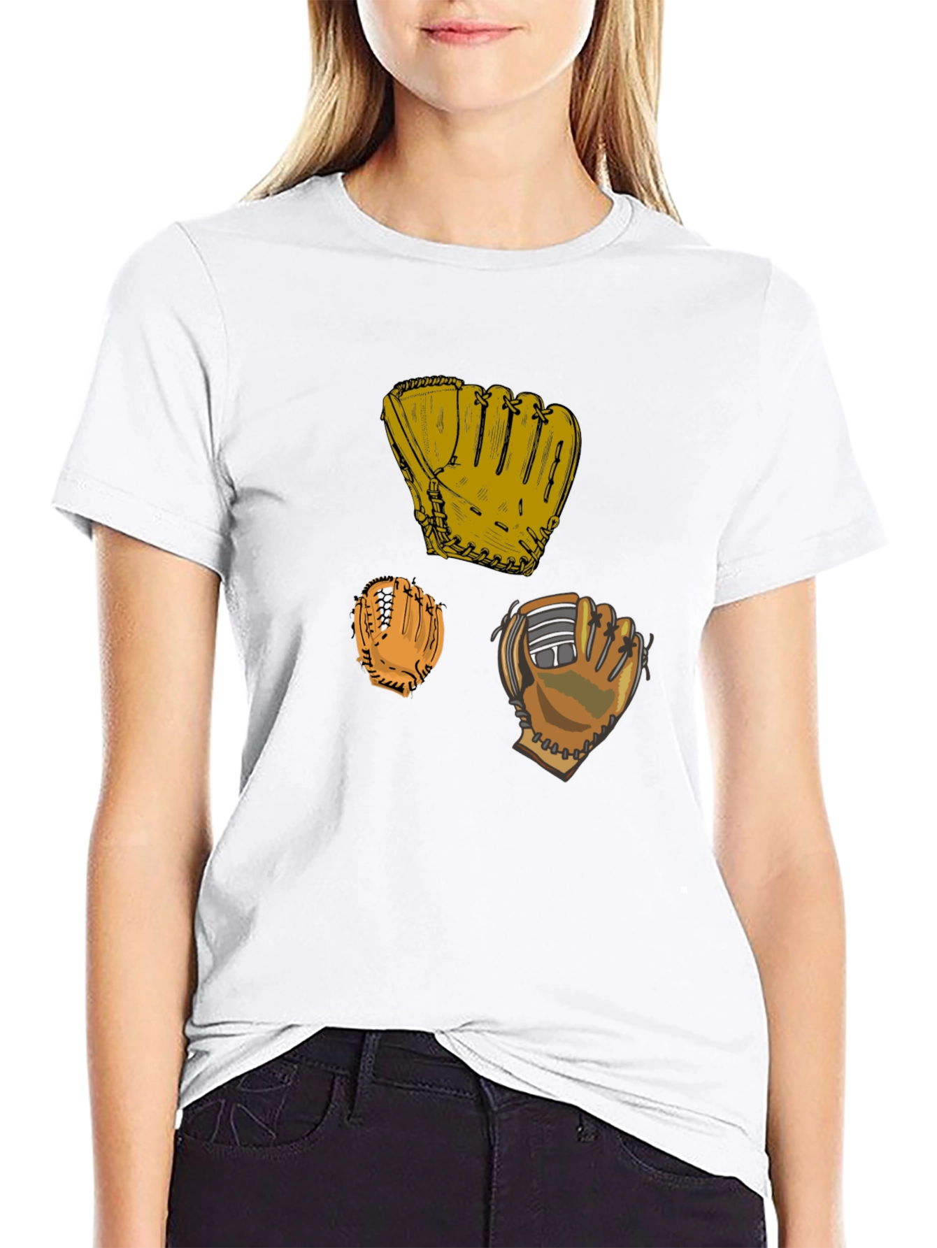 Baseball Glove Graphic Black T-Shirt