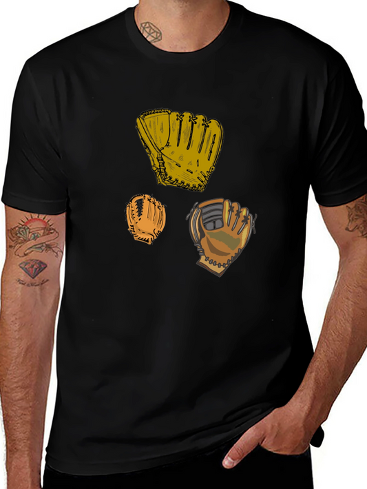Baseball Glove Graphic Black T-Shirt