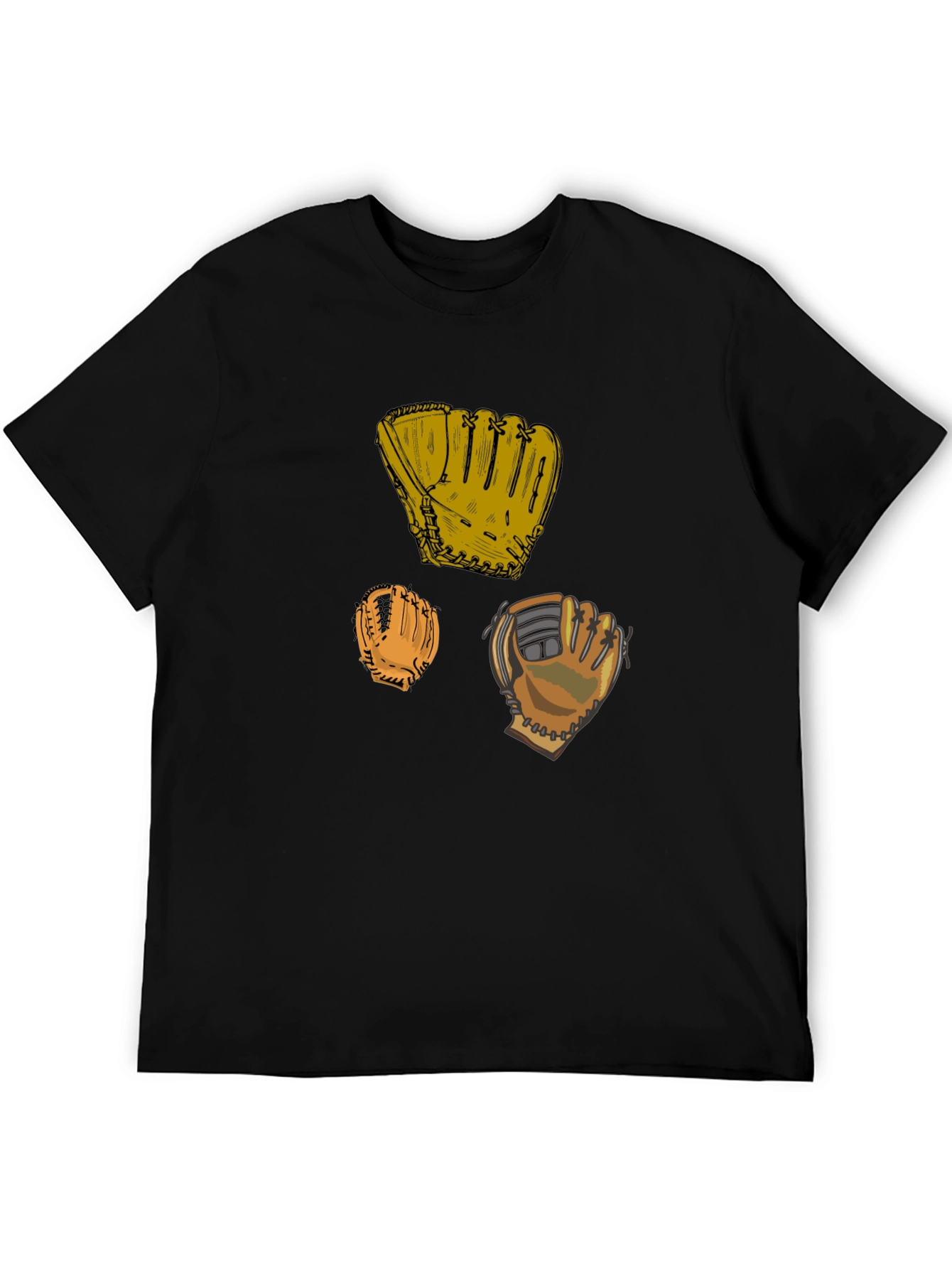 Baseball Glove Graphic Black T-Shirt