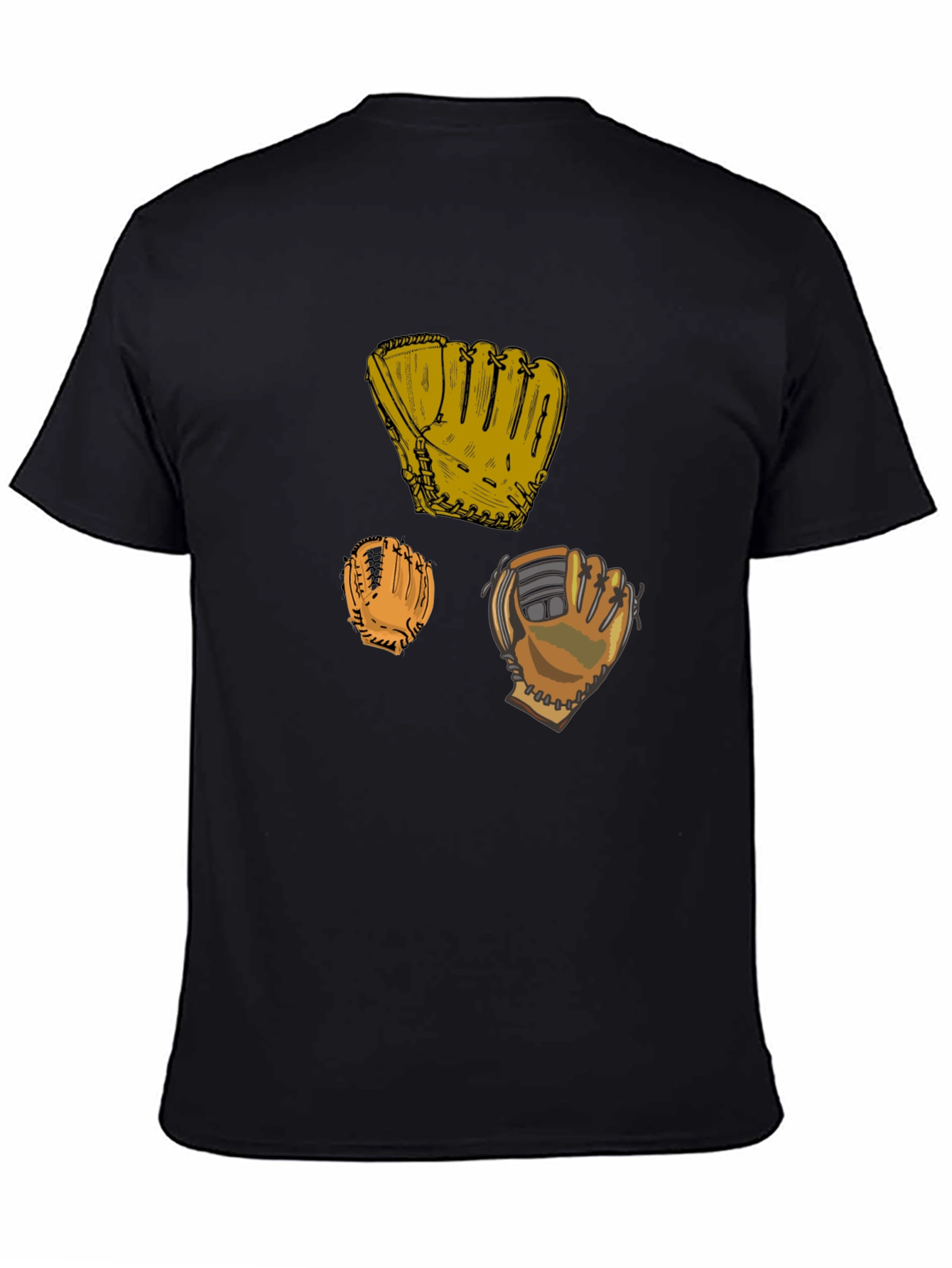 Baseball Glove Graphic Black T-Shirt