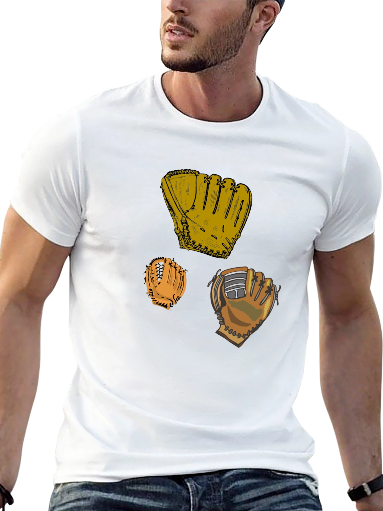 Baseball Glove Graphic Black T-Shirt