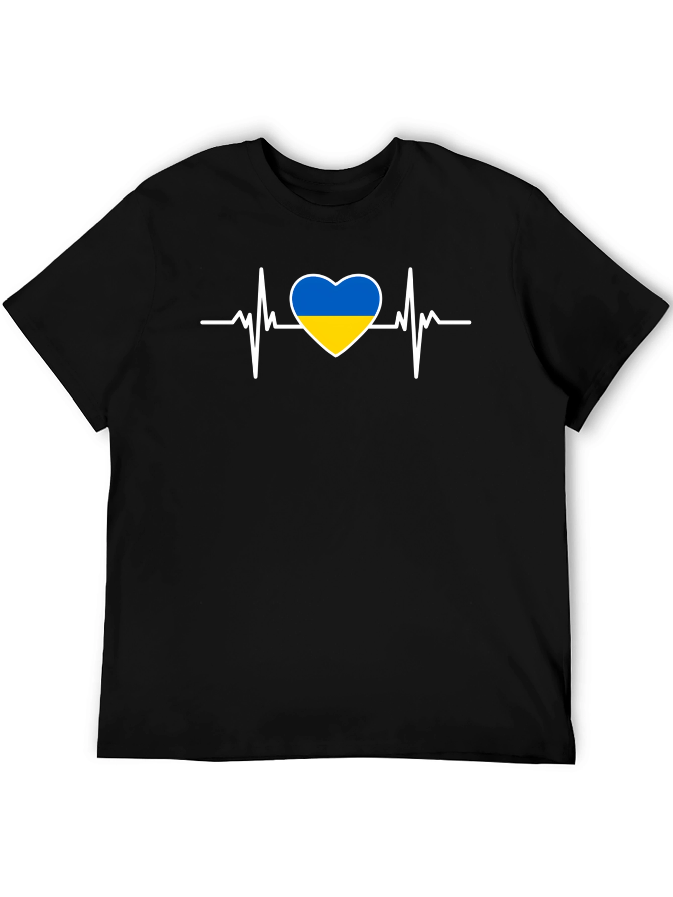Ukraine Heartbeat Graphic Tee - Black