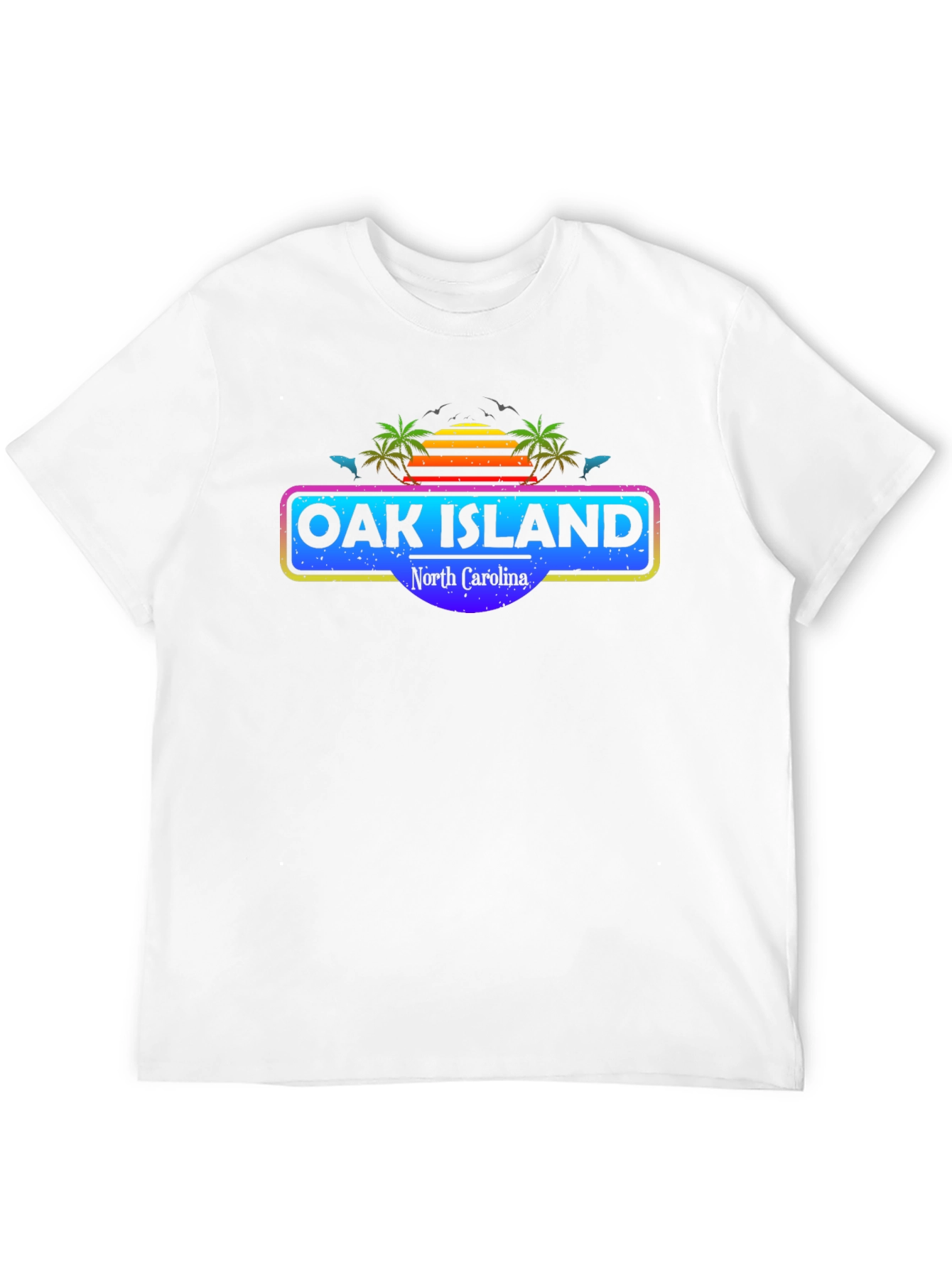 Oak Island North Carolina Retro Graphic T-Shirt