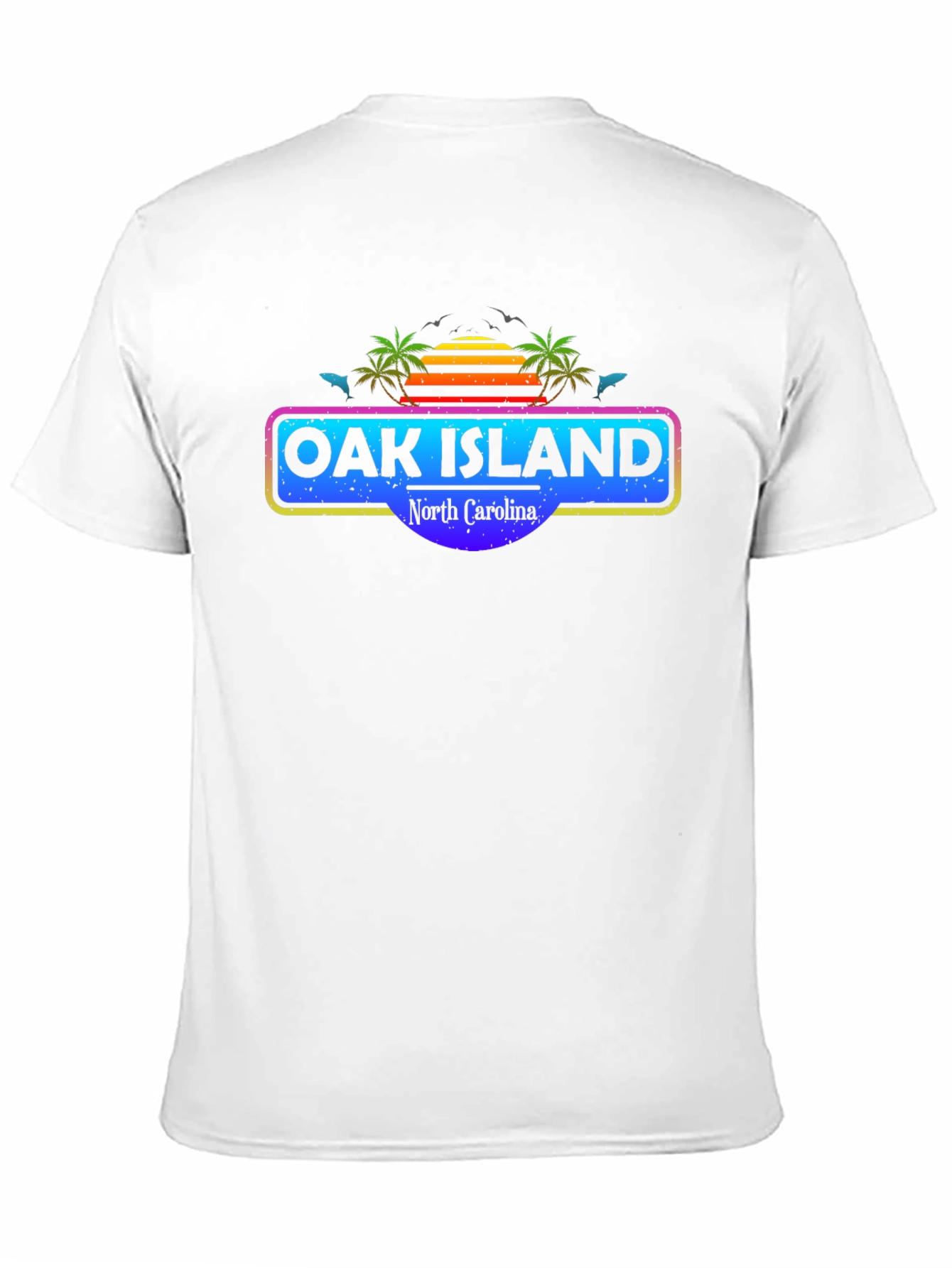 Oak Island North Carolina Retro Graphic T-Shirt