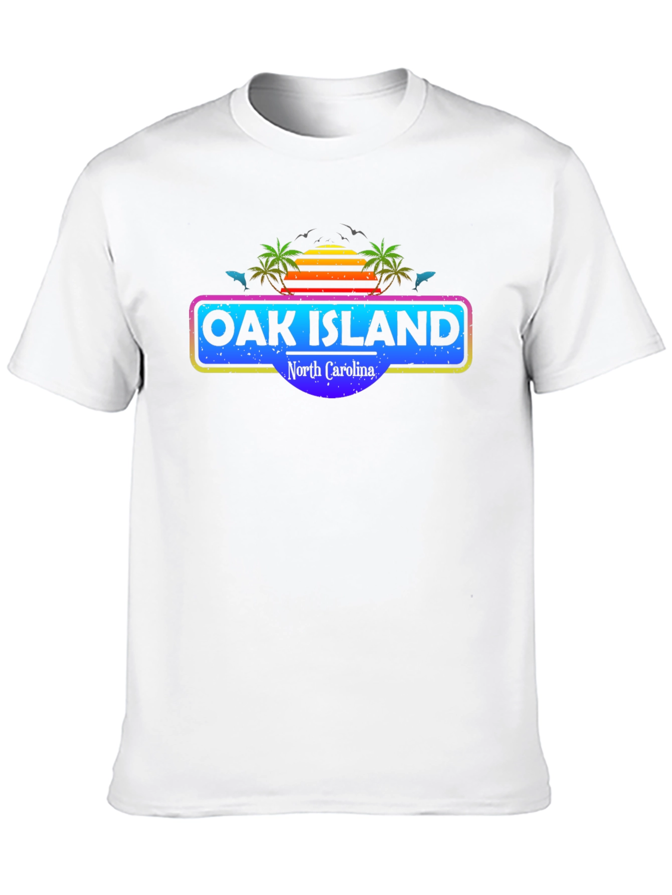 Oak Island North Carolina Retro Graphic T-Shirt