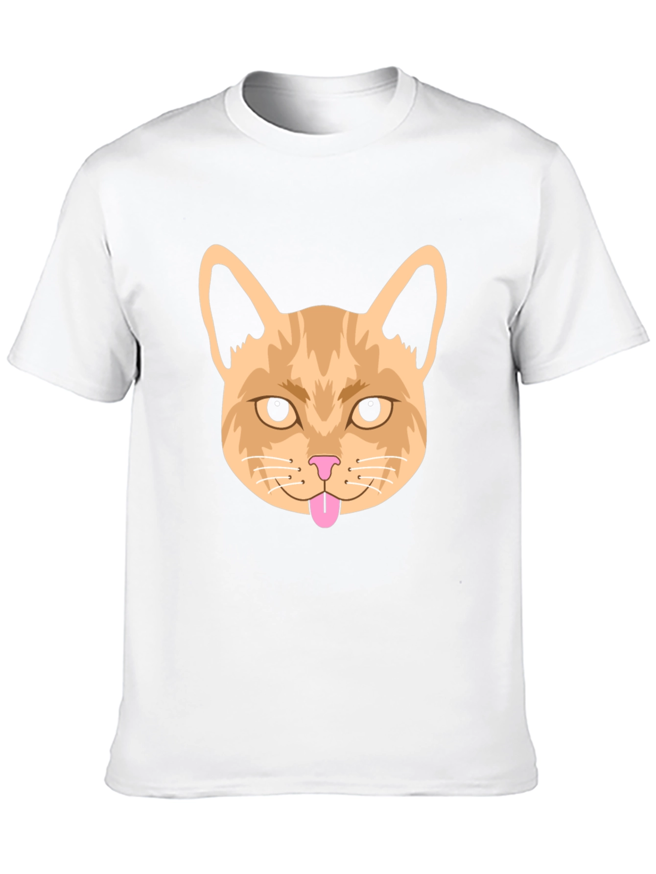 Funny Cat Face Graphic Tee - Black