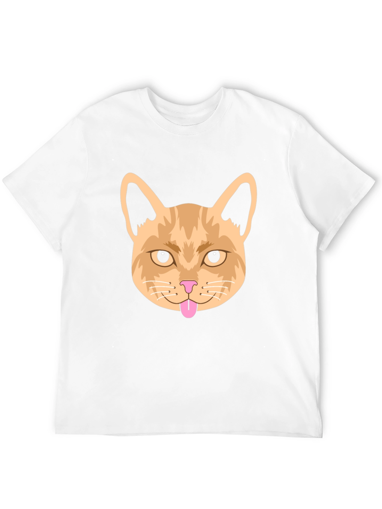 Funny Cat Face Graphic Tee - Black