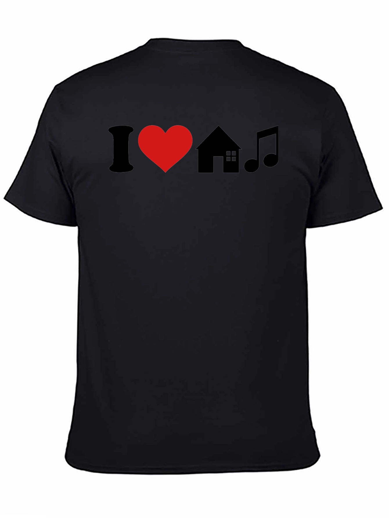 I Love House Music Black T-Shirt