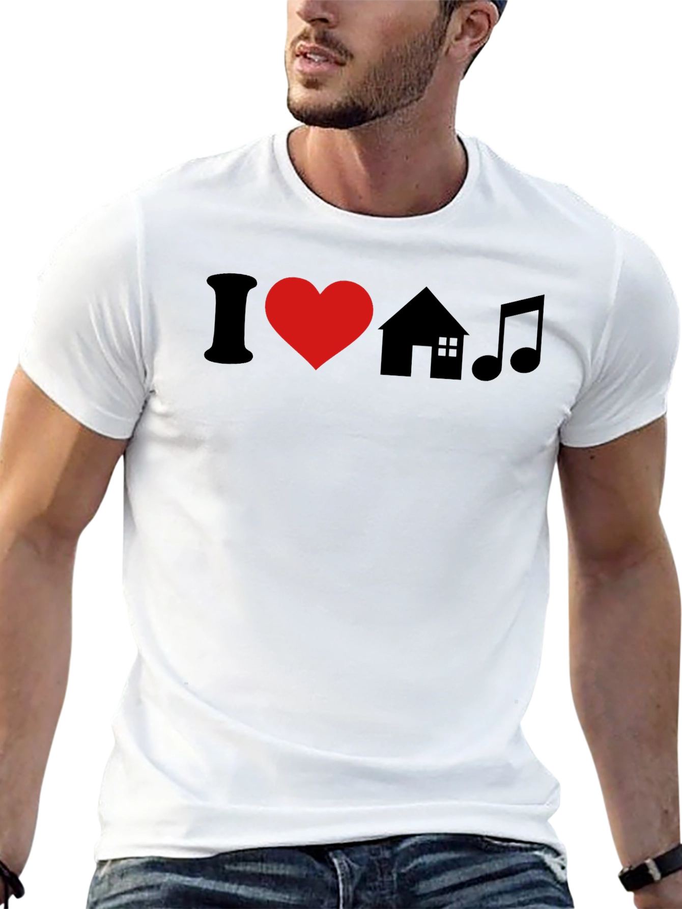 I Love House Music Black T-Shirt
