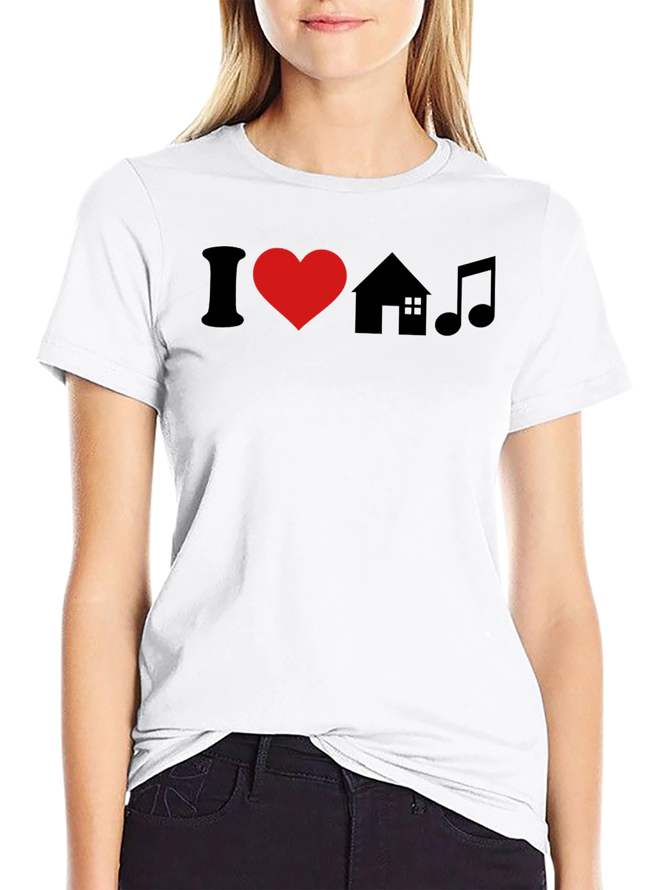 I Love House Music Black T-Shirt