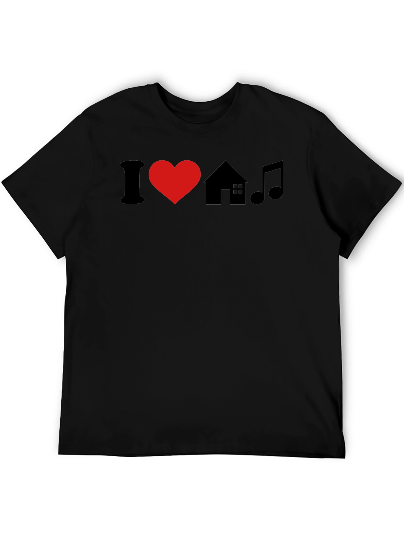 I Love House Music Black T-Shirt