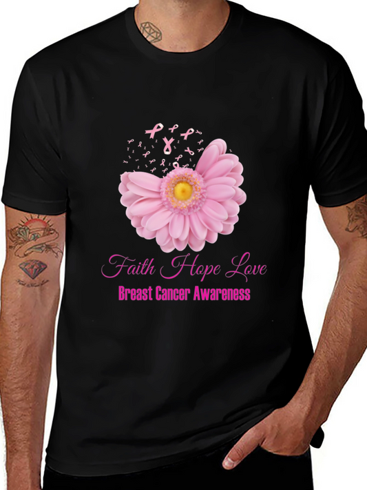 Faith Hope Love Breast Cancer Awareness T-Shirt