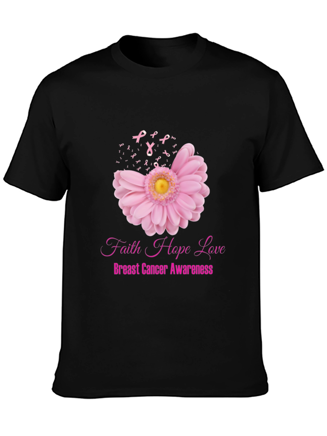 Faith Hope Love Breast Cancer Awareness T-Shirt