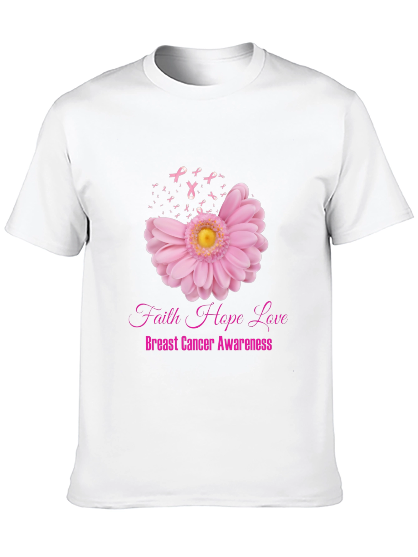 Faith Hope Love Breast Cancer Awareness T-Shirt