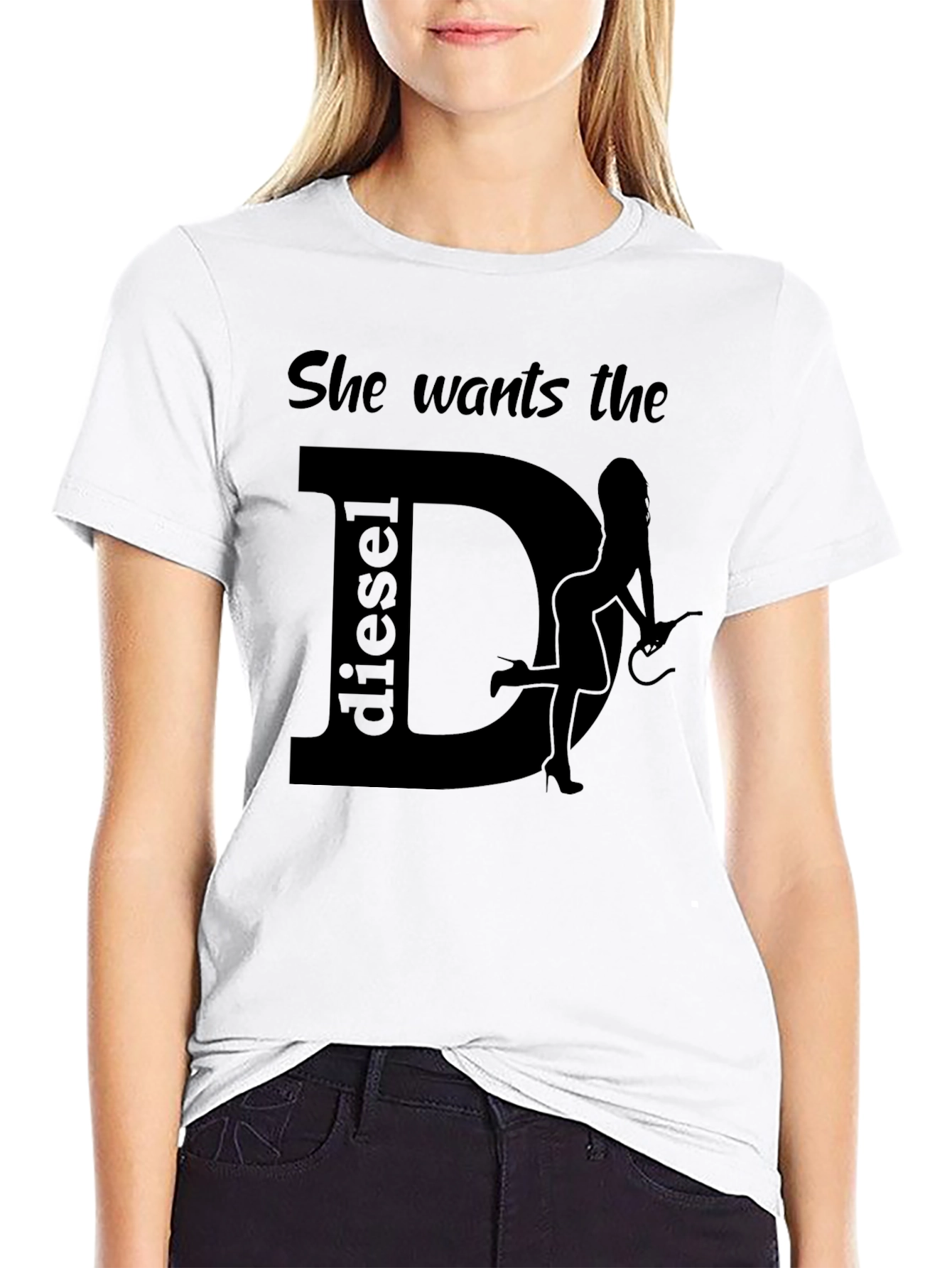 She Wants the Diesel Black Graphic T-Shirt