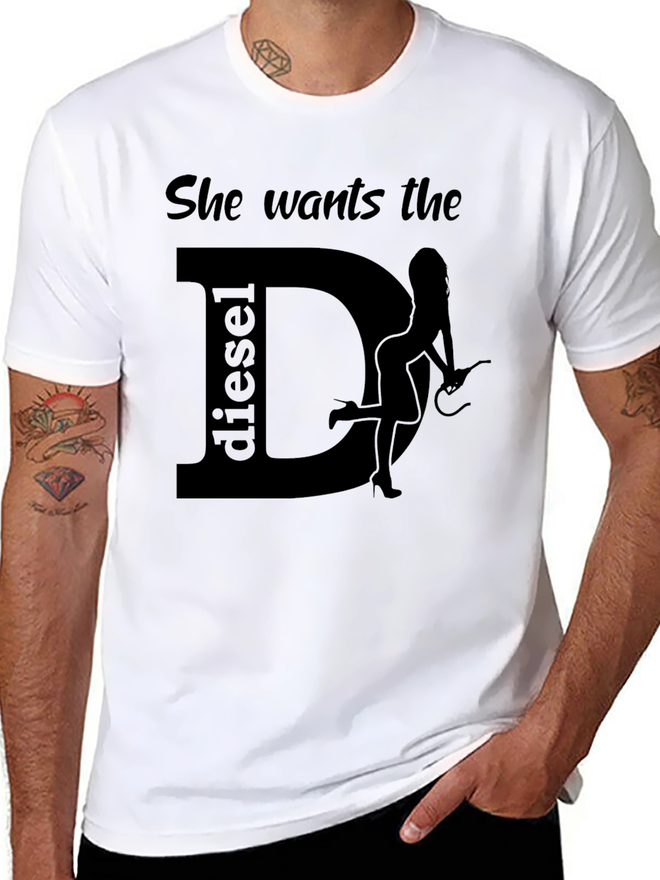 She Wants the Diesel Black Graphic T-Shirt