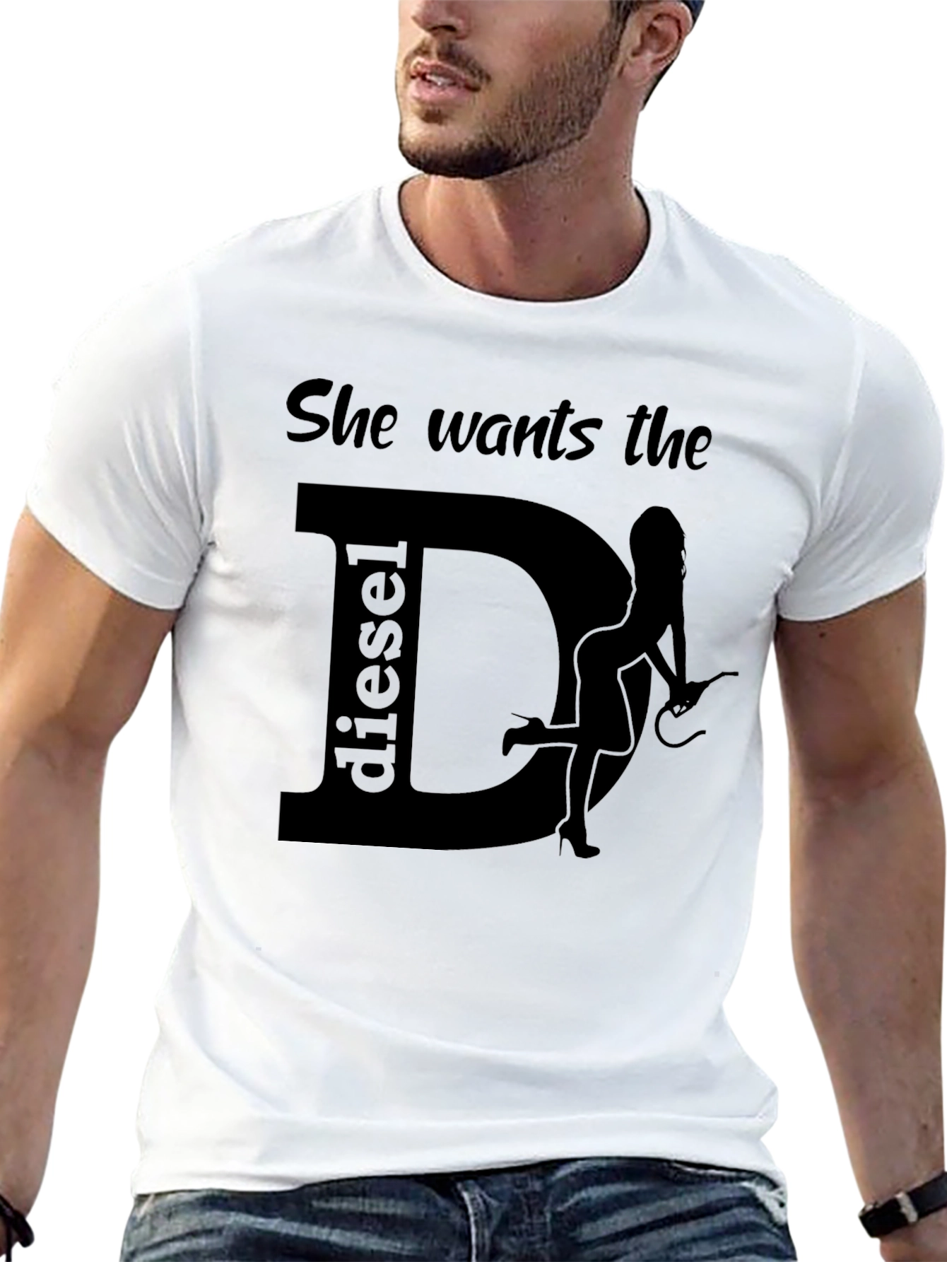 She Wants the Diesel Black Graphic T-Shirt