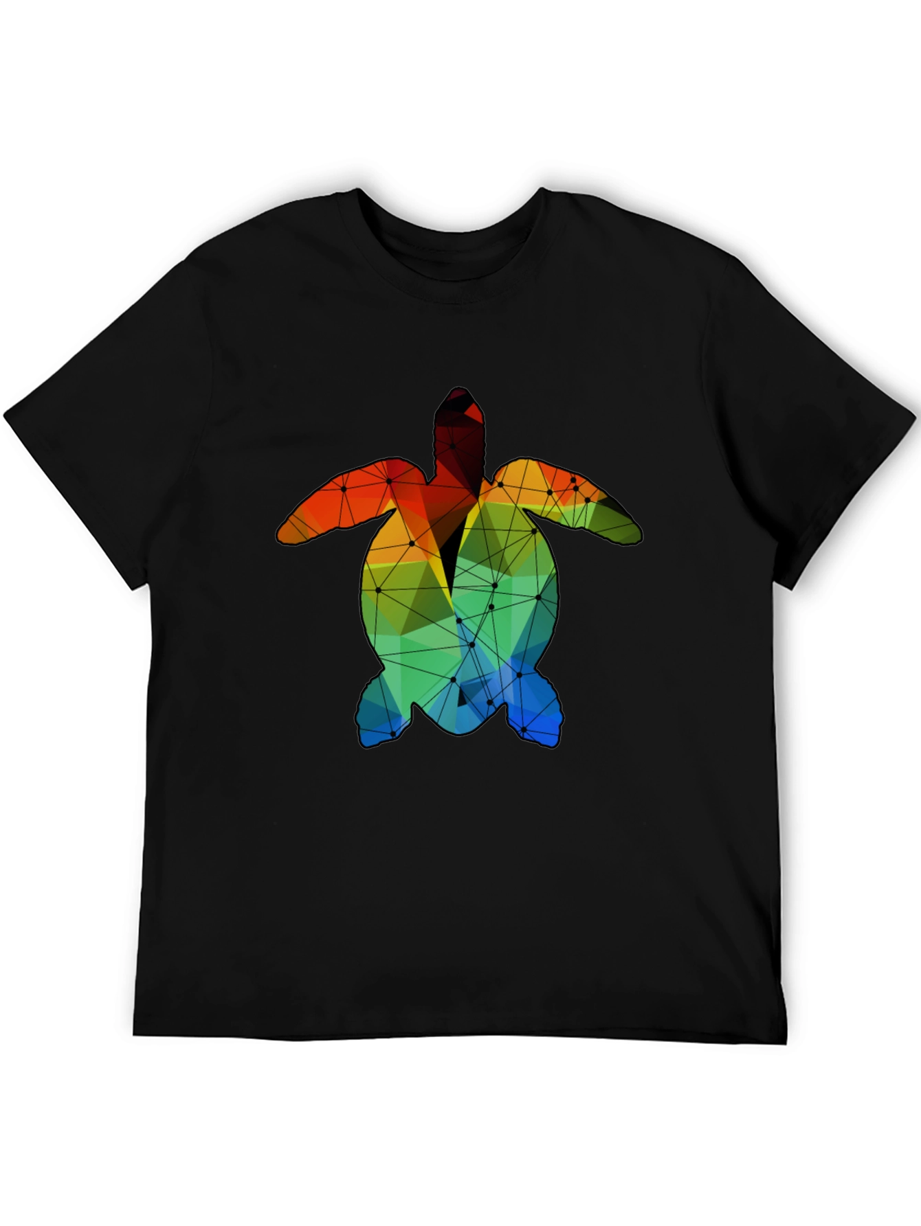 Geometric Turtle Graphic Tee - Black