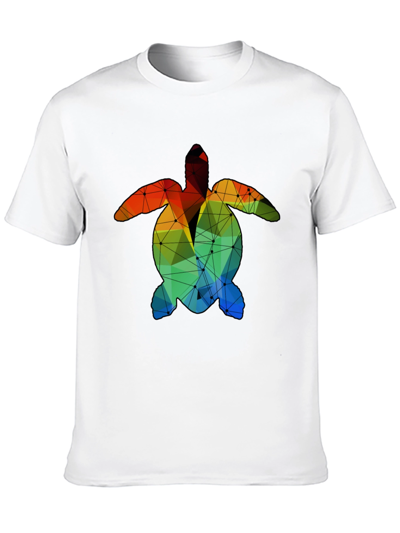 Geometric Turtle Graphic Tee - Black