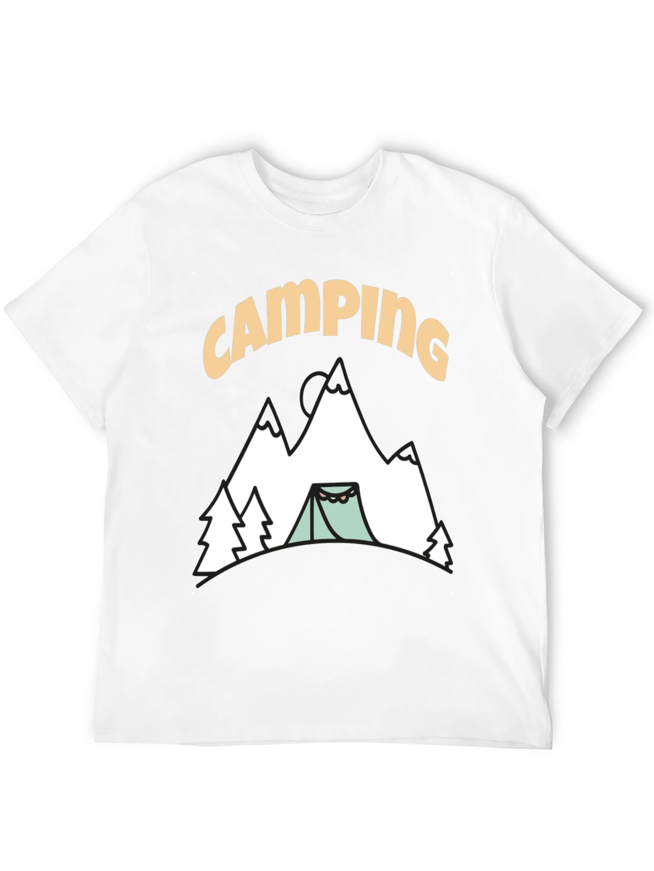 Camping Graphic T-Shirt - Black Cotton Tee
