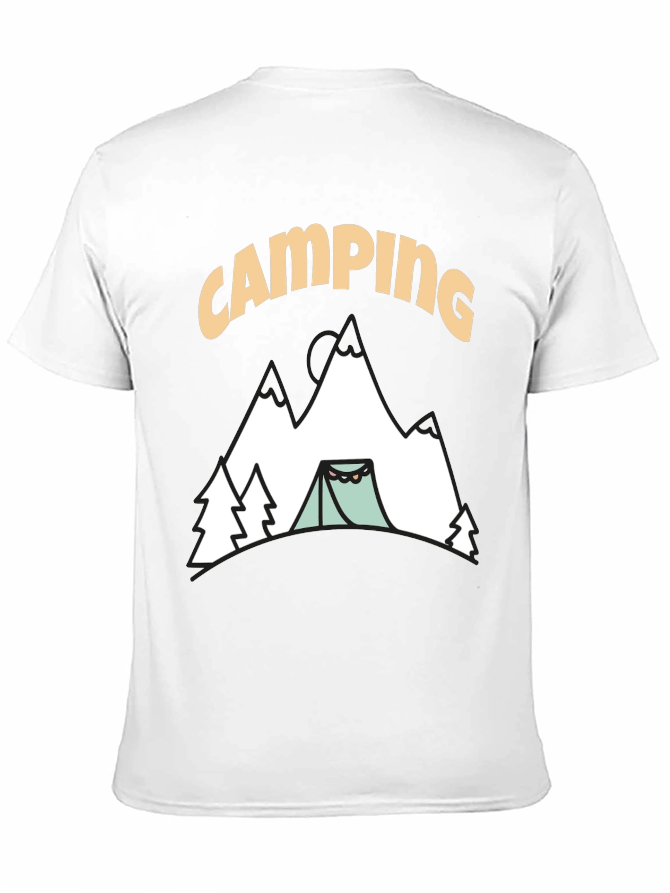 Camping Graphic T-Shirt - Black Cotton Tee