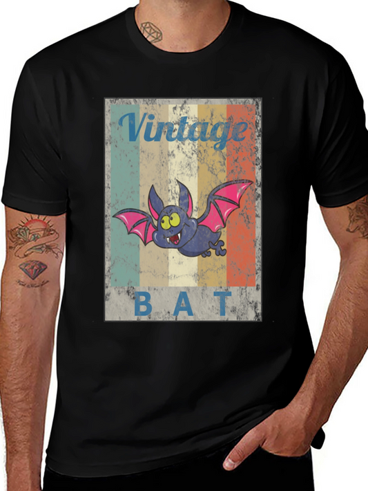 Vintage Bat T-Shirt - Retro Halloween Graphic Tee