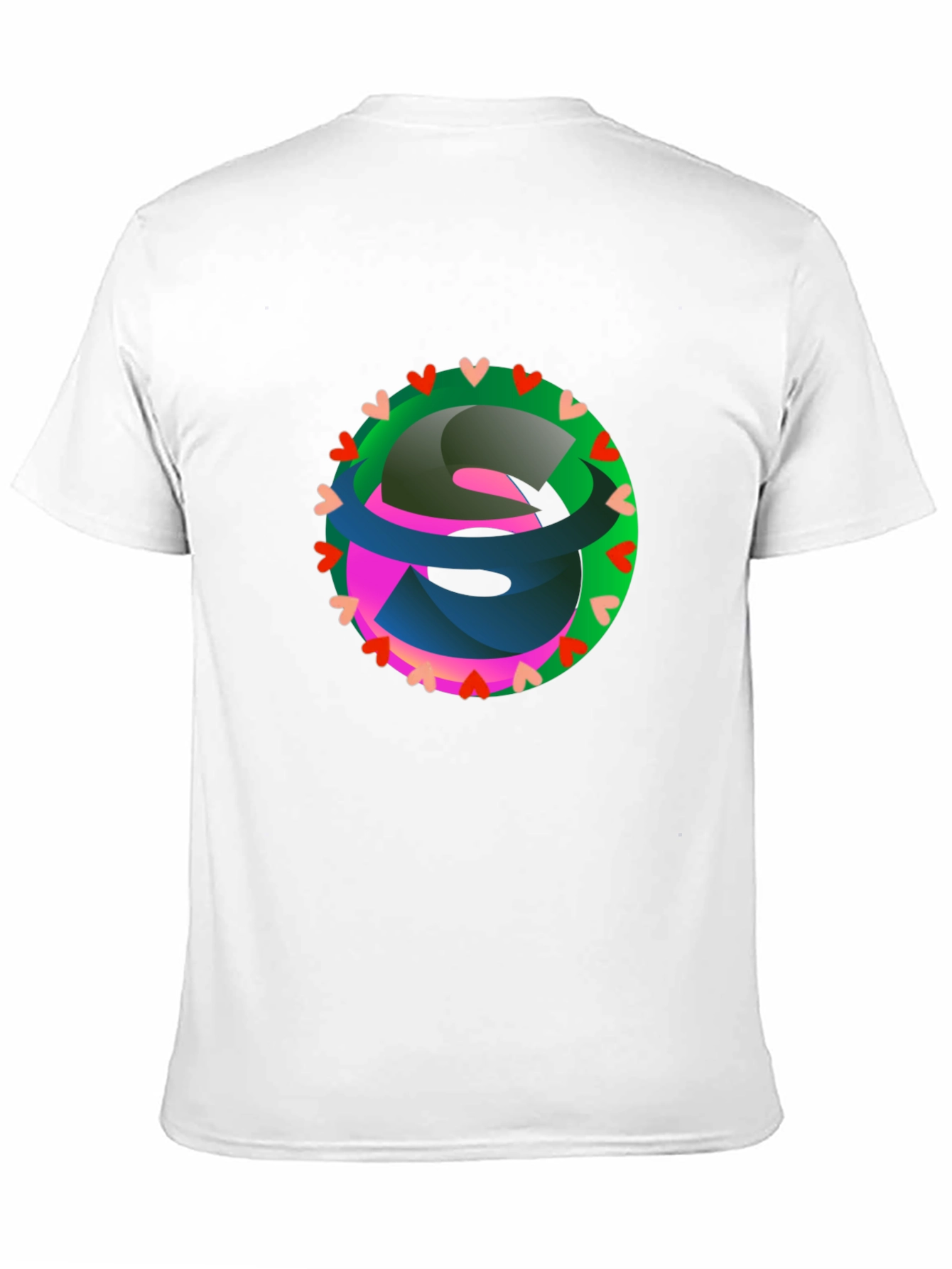 Abstract Heart Circle Graphic Black T-Shirt