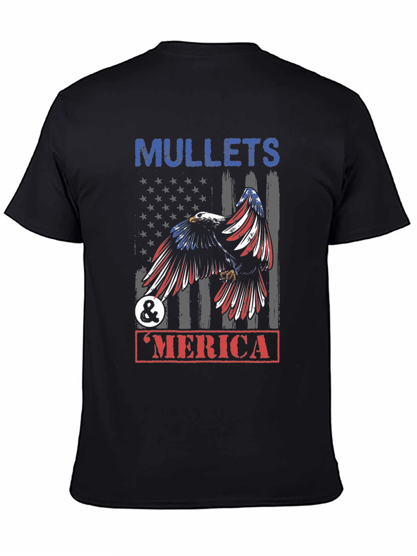 Mullets & Merica Patriotic Eagle Graphic Tee