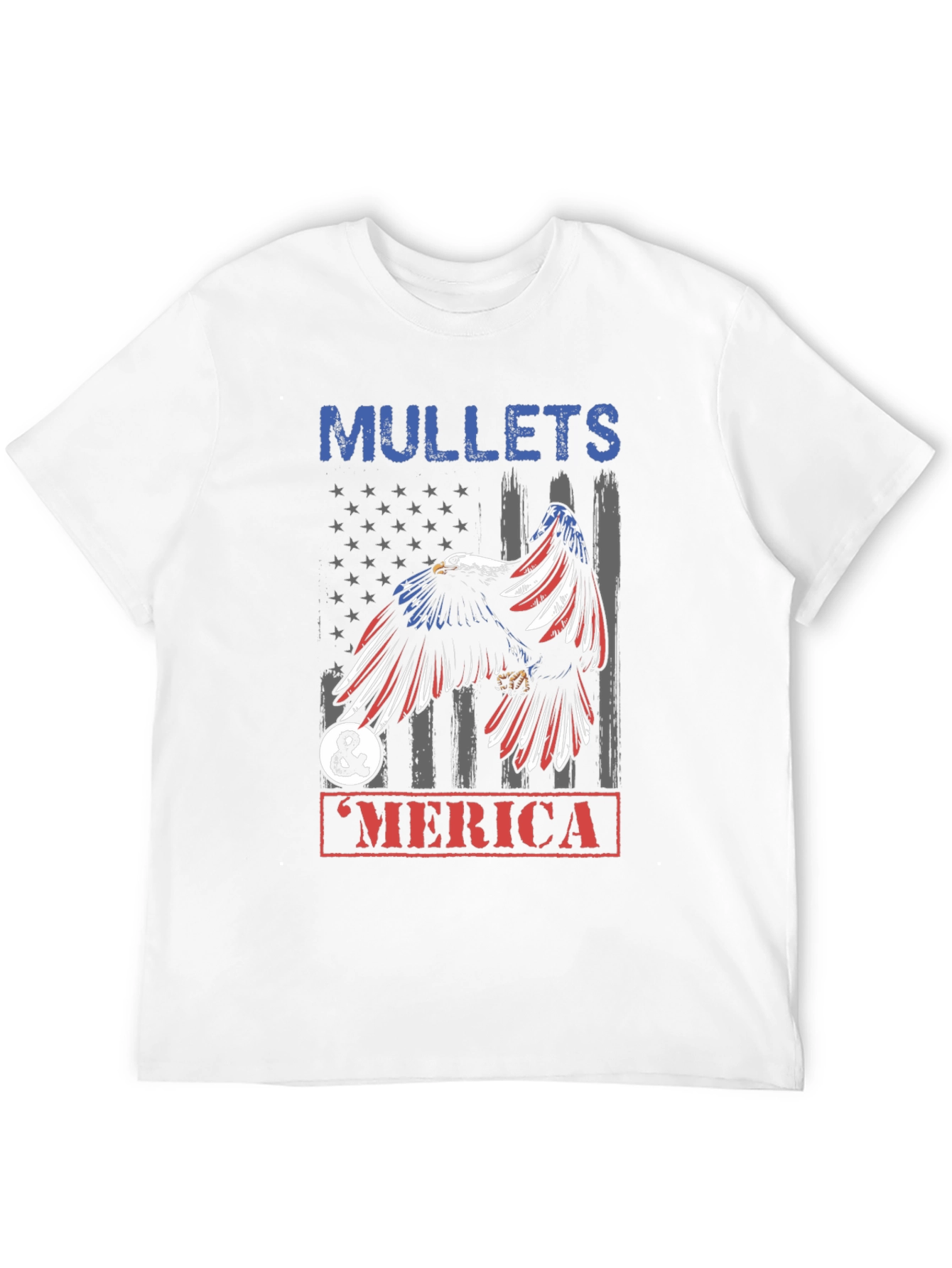 Mullets & Merica Patriotic Eagle Graphic Tee