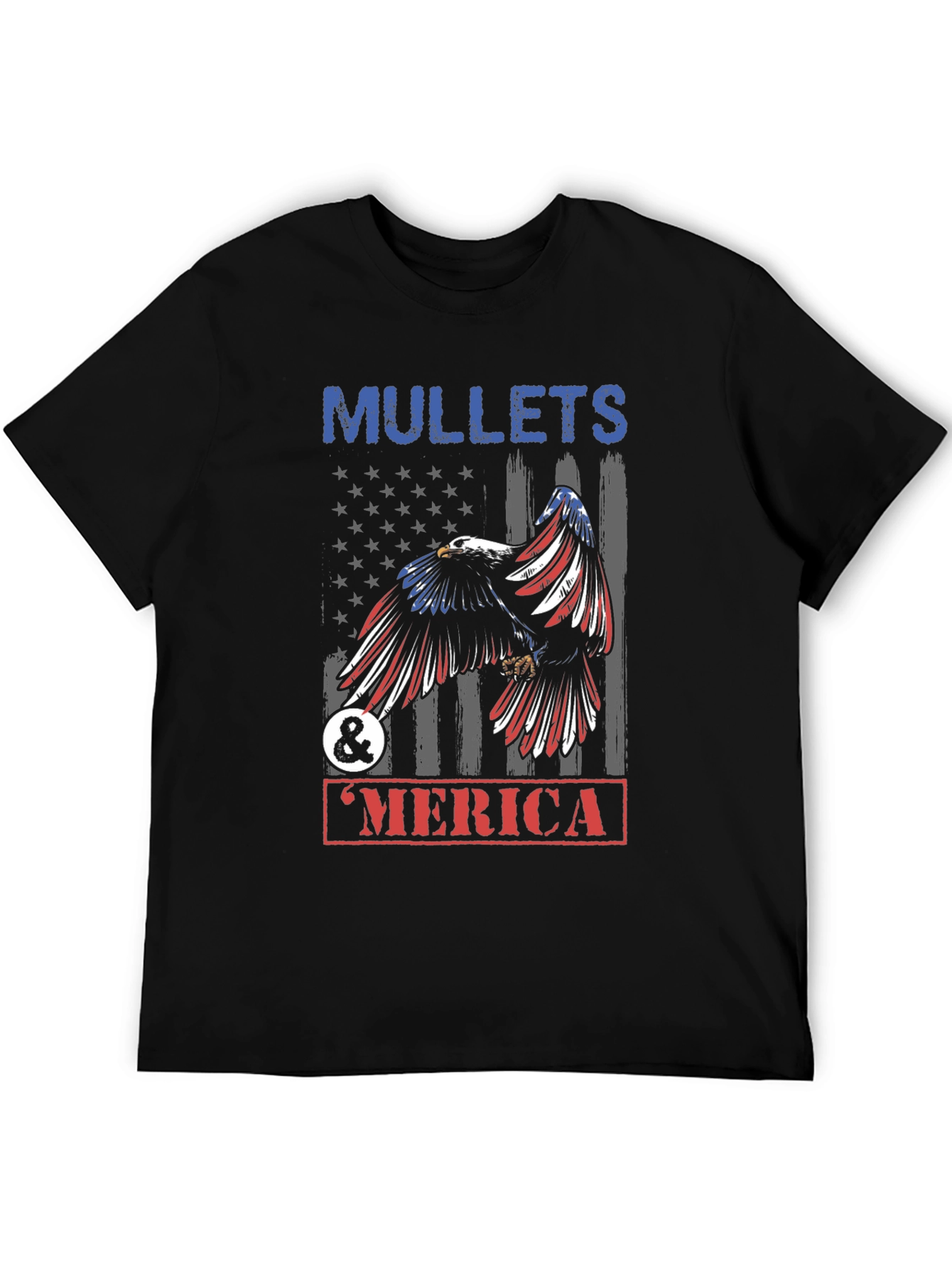 Mullets & Merica Patriotic Eagle Graphic Tee