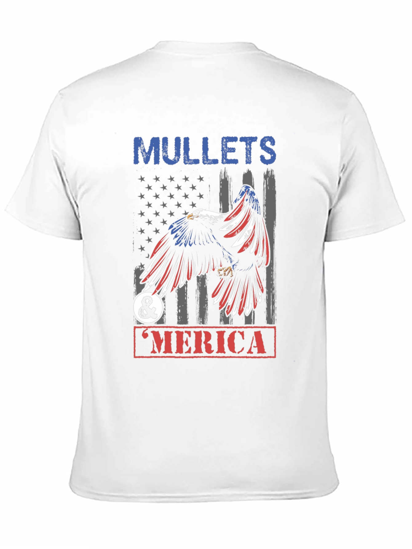 Mullets & Merica Patriotic Eagle Graphic Tee