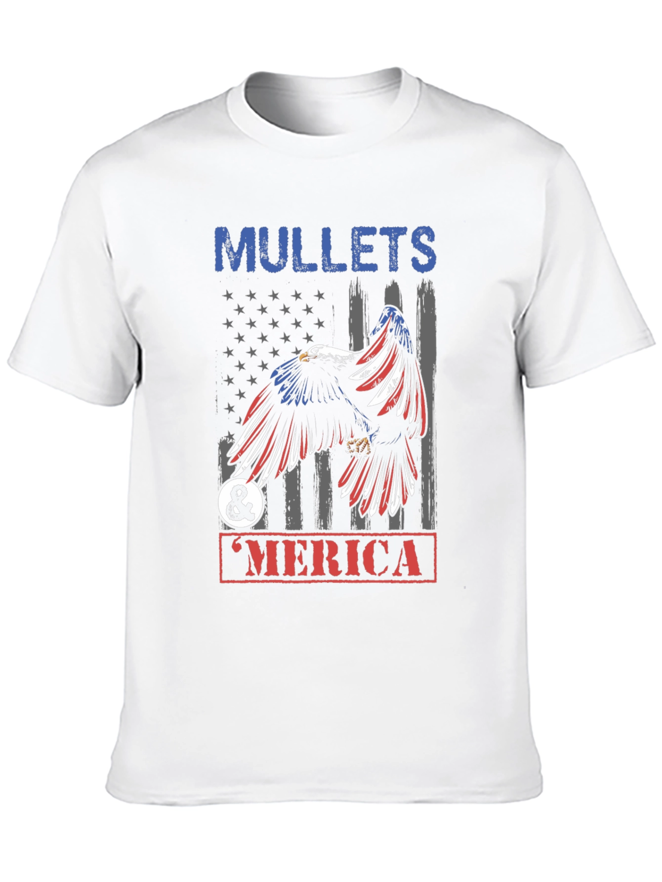 Mullets & Merica Patriotic Eagle Graphic Tee