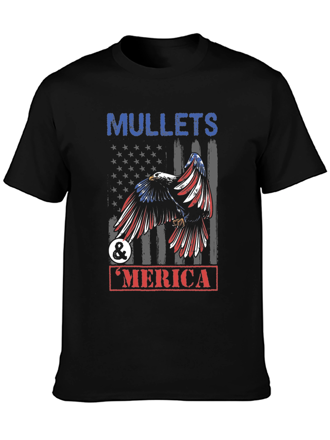 Mullets & Merica Patriotic Eagle Graphic Tee