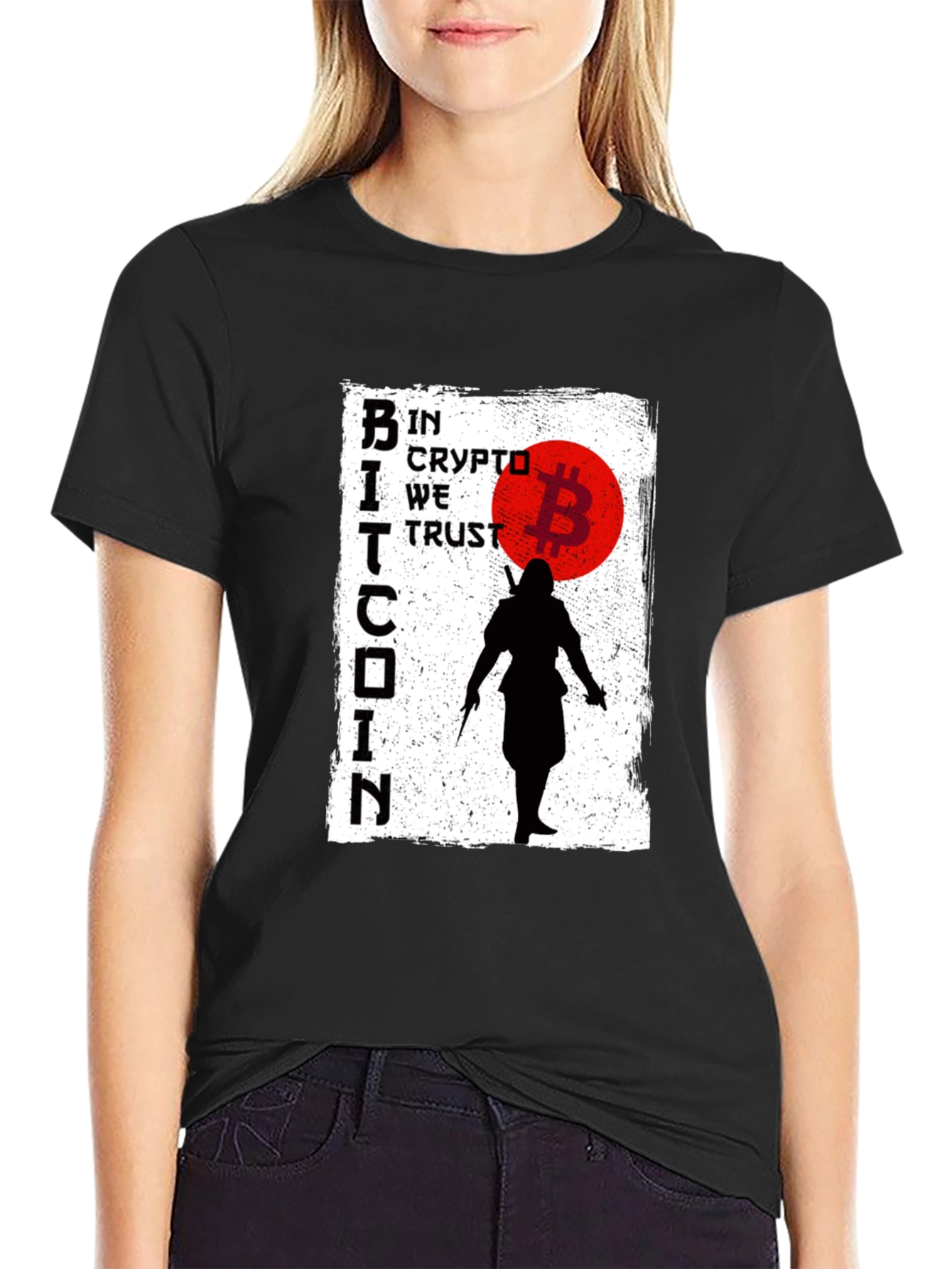 Bitcoin Crypto Samurai T-Shirt - In Crypto We Trust