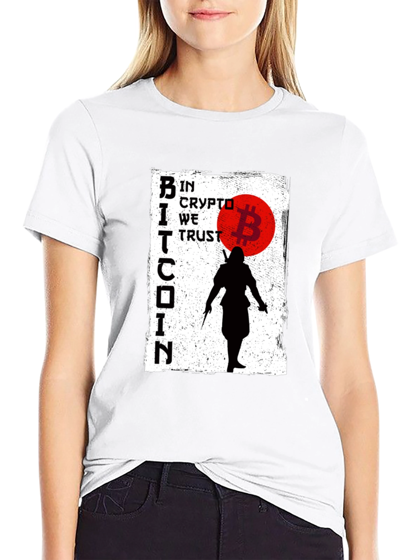 Bitcoin Crypto Samurai T-Shirt - In Crypto We Trust