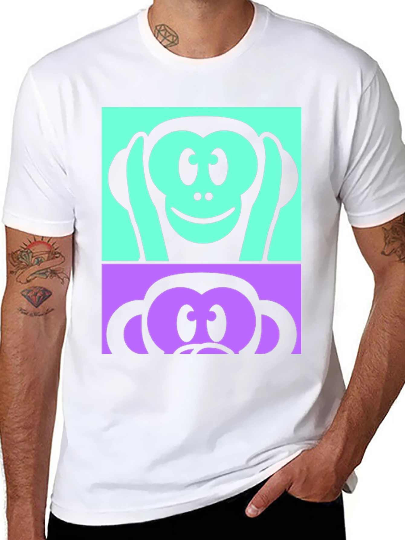 Monkey Hear See No Evil Graphic T-Shirt