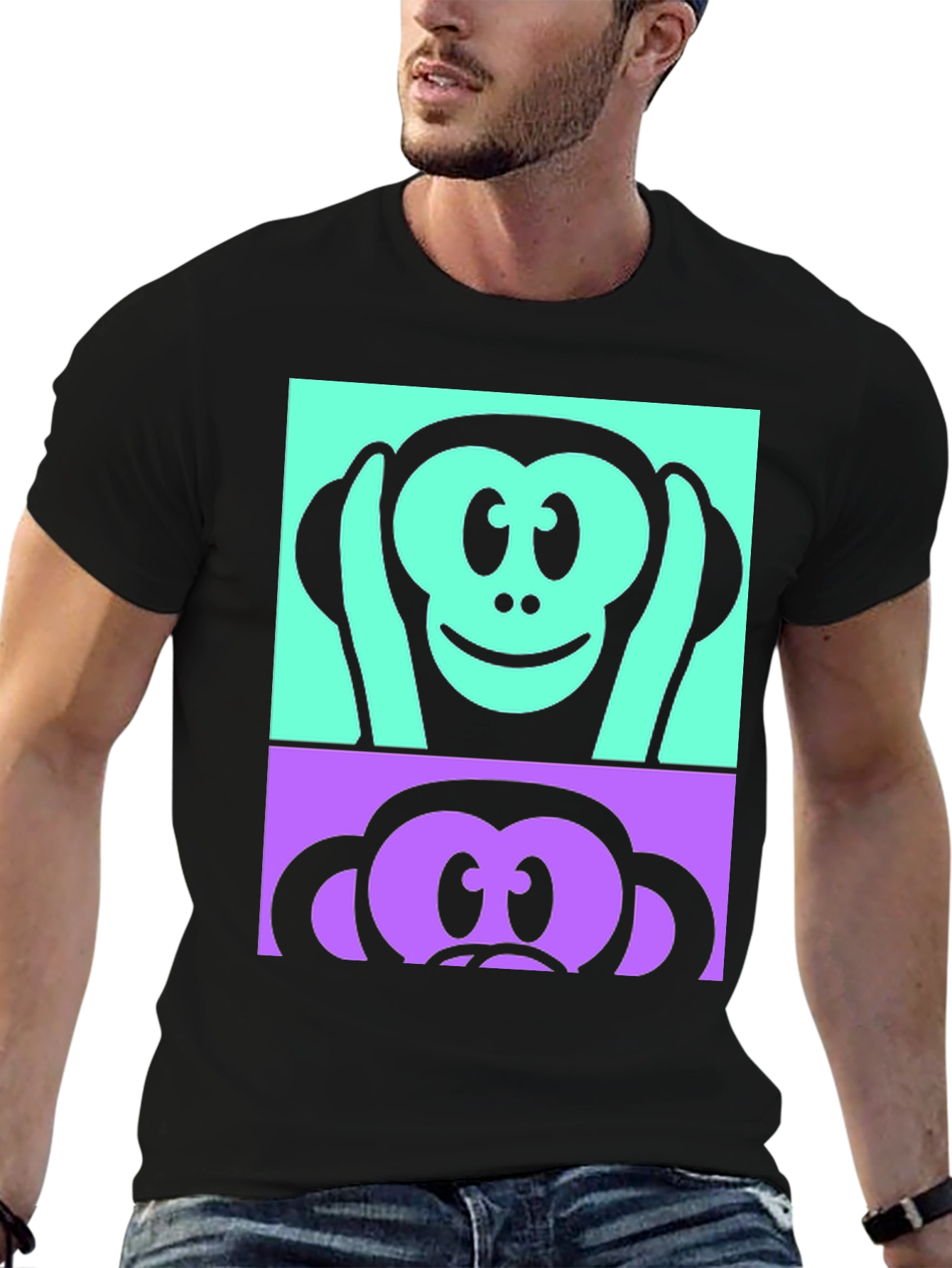 Monkey Hear See No Evil Graphic T-Shirt