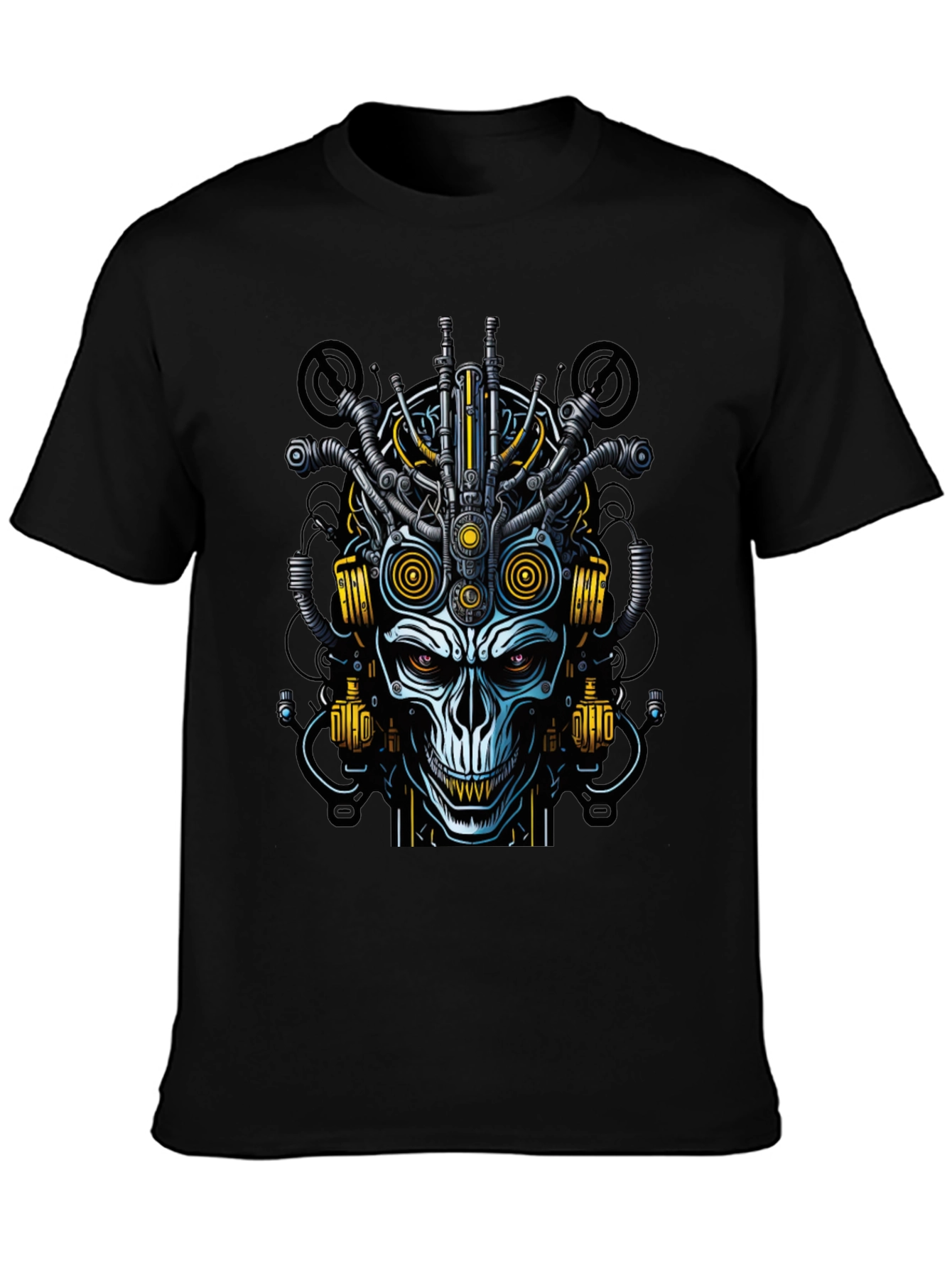 Steampunk Skull Graphic Tee - Mens Black T-Shirt