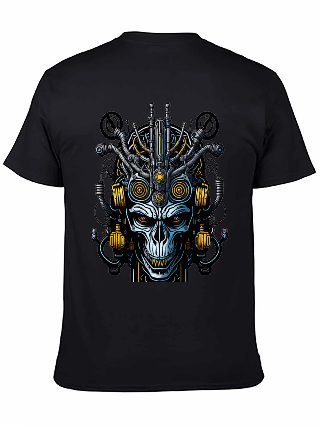 Steampunk Skull Graphic Tee - Mens Black T-Shirt