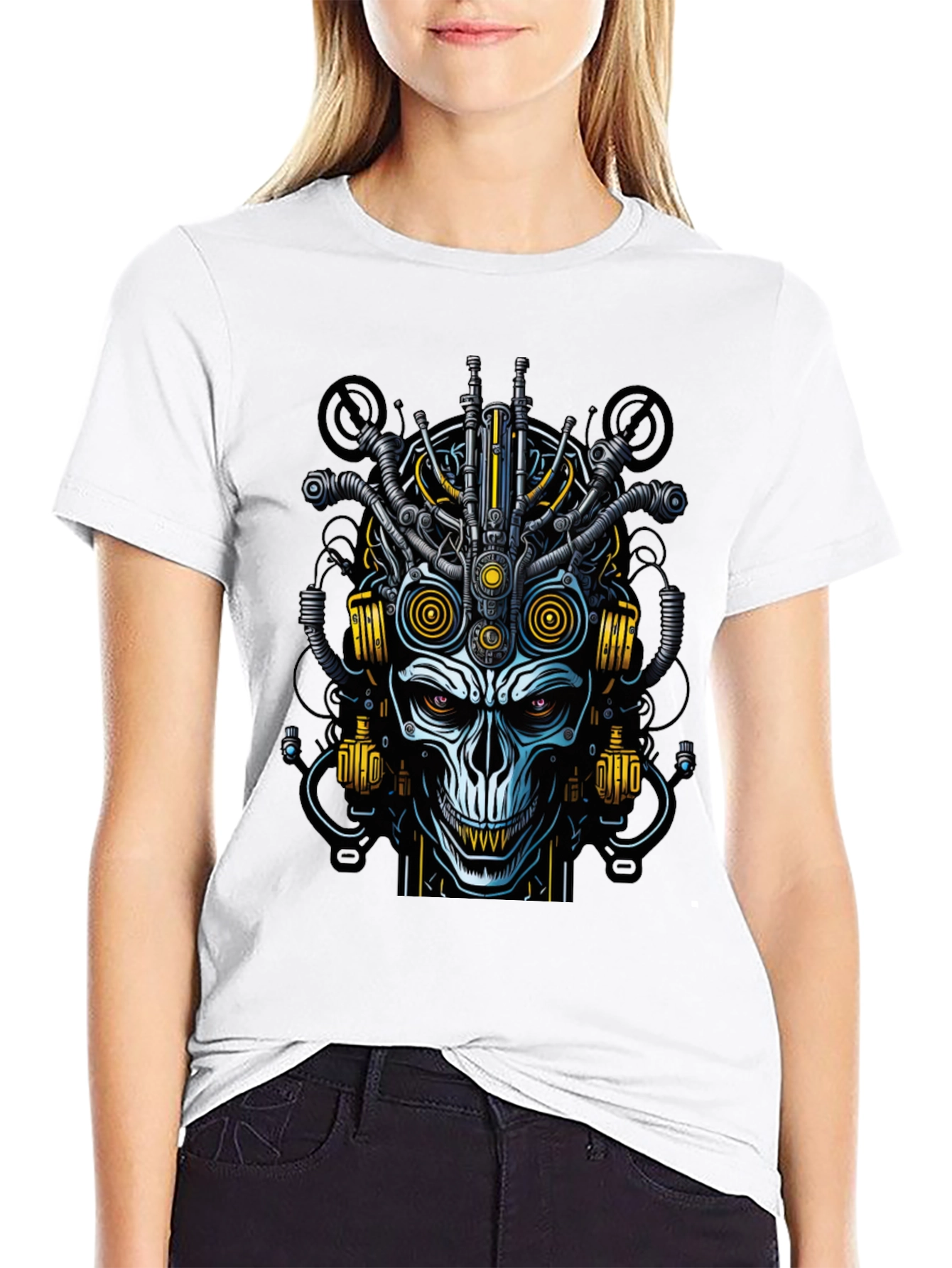 Steampunk Skull Graphic Tee - Mens Black T-Shirt